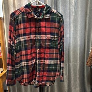 Plaid Flannel Shirt - Red and Green